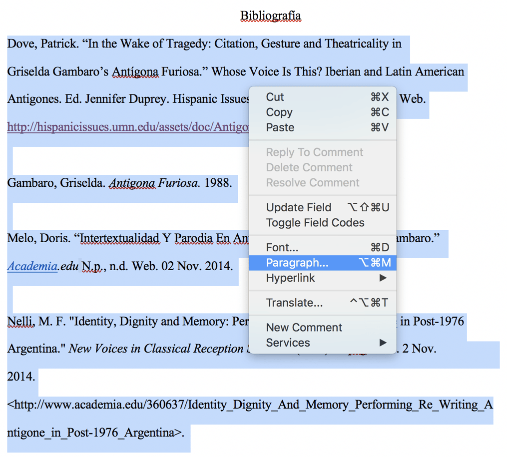 How To Do A Hanging Indent On Word Mla Format